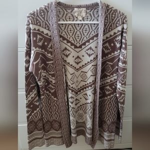 Womens Cardigan Brown / Cream
